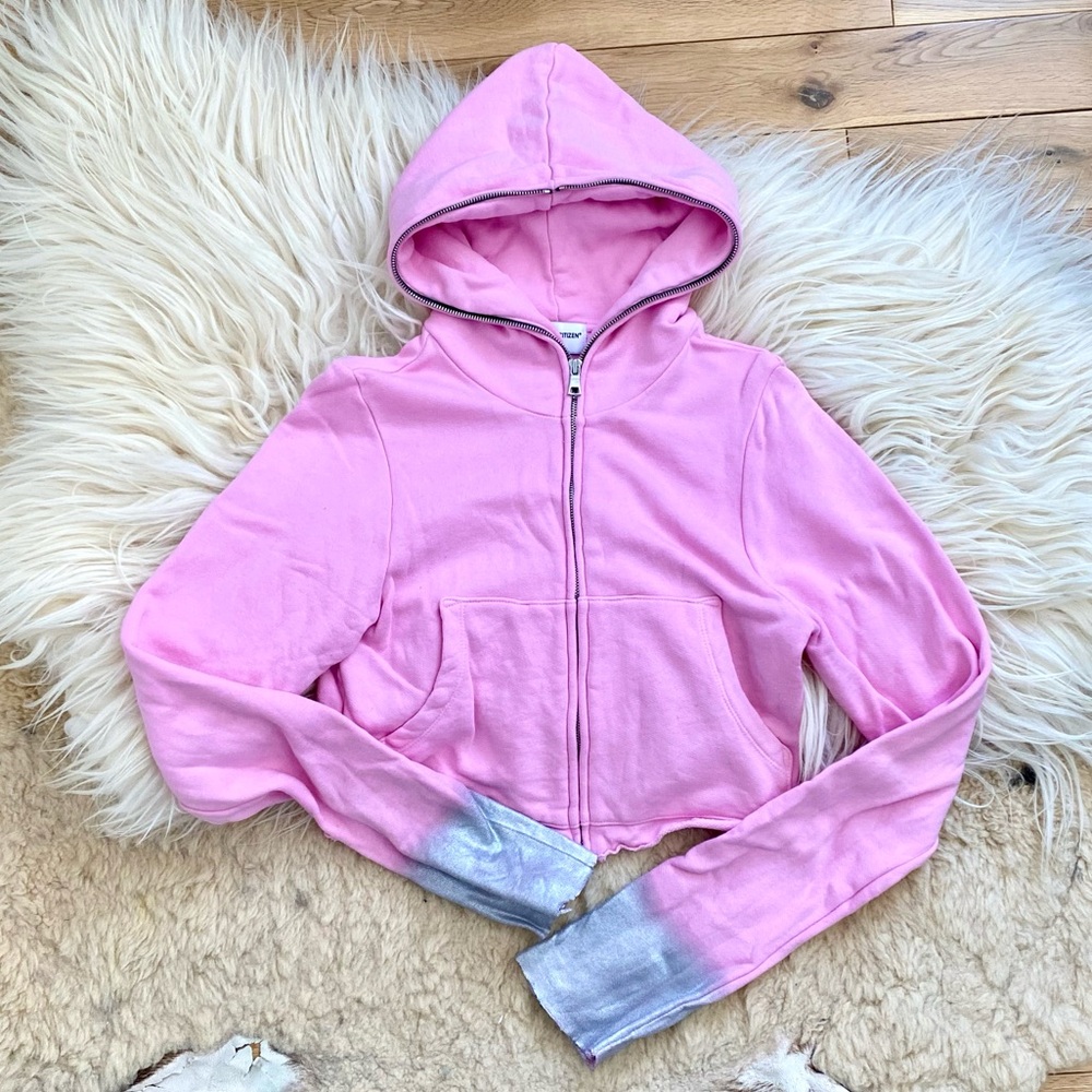 Cotton Citizen Pink Cropped Hoodie